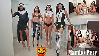 Empat Biarawati Nakal Terlibat Dalam Ritual Berdosa Dan Seks Kelompok Terbalik Pada Halloween, Menampilkan Anal, Oral, Dan Gaping Yang Ekstrem